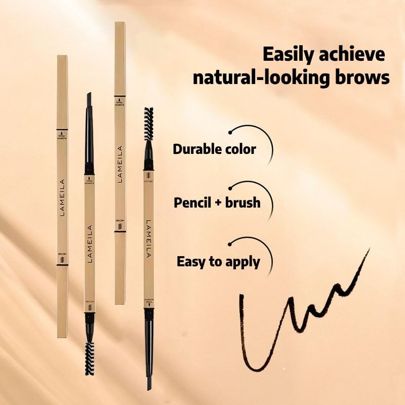 Lamela Double Sided Eyebrow Pencil with Brush, Brown and Transparent