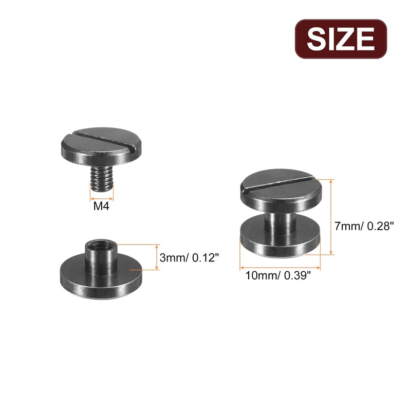 sourcing map 30Pack Brass Chicago Screws, 3x10mm Flat Head Screw