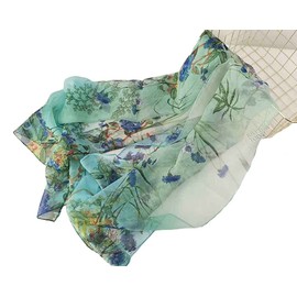 Pokeedioty Scarfs for Women Lightweight Scarves Elegant Floral Pattern Sheer Scarfs Shawls Wraps (YH-120)