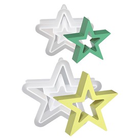 MEXRUMI Moldes De Silicona, 2 Moldes De Resina De Estrella Hueca Para Bricolaje, Moldes De Silicona De Estrella Hueca, Modelo De Vela De Silicona