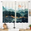 oolygoo Black Grey Misty Forest Small Kitchen Curtains Tree Mountain