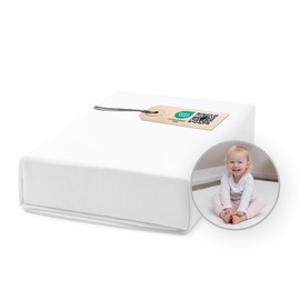 Ehrenkind® fitted sheets for baby cot, 100% organic cotton fitted sheet 120 x 200 cm, breathable fitted sheet (160 g/m²), Oeko-Tex 100 certified, 200 x 120 cm, white