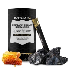 Better Alt Pure Himalayan Shilajit Sticks with Organic Honey, Naturally Sweeter
