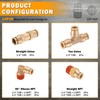 XaXmTee 14 Pcs 1/4" Brass DOT Air Line Fittings Kit