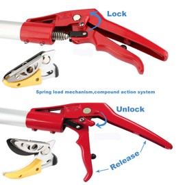 Mesoga 5.6-13 Foot Extendable Tree Pruner, Cut and Hold Pruning Trimmer, Long Reach Pole Saw, Telescoping Fruit Picker, Branches Bypass Lopper