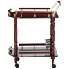Coaster CO- Serving Cart Accents, Merlot and Brass