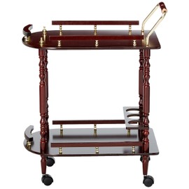 Coaster CO- Serving Cart Accents, Merlot and Brass
