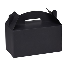 Aosric 30 Pcs Large Party Favor Boxes, 9.45x5x5 Inch Black Treat Boxes, Gable Boxes Candy Boxes Goodie Boxes Paper Gift Boxes with Handles for Kids Birthday Party Decoration Baby Shower Wedding