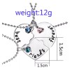 Deluxe 3x Collares Corazón Best Friends Forever Plateados Piedras