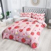 Nttopship Cute Strawberry Comforter Sets，Bedding Sets Full Size for Kids,Cute