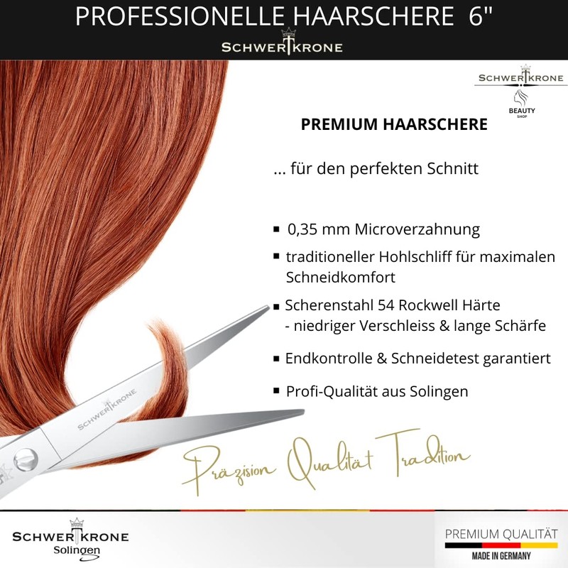 Schwertkrone Hair Cutting Scissors, Hair Scissors, Hairdressing Scissors, Made in