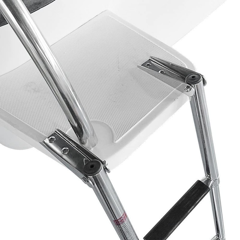 Marinebaby Heavy Duty Boat Telescopic 4 Step Ladder,Stainless Steel Swim