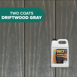 DEFY Extreme Wood Stain and Sealer in One - 1 Gallon Semi-Transparent Waterproof Coating for All Wood Types - Gray