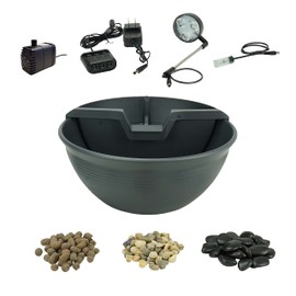 Aquascape AquaGarden Tabletop Desktop Fountain Kit with Waterfall, Meditation, Relaxation, Gray