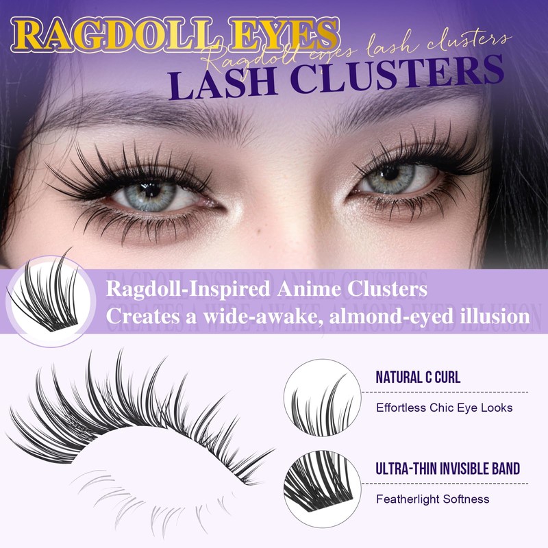B&Q Bottom Lashes Clusters Wispy Eyelash Clusters Doll Cluster Eyelash