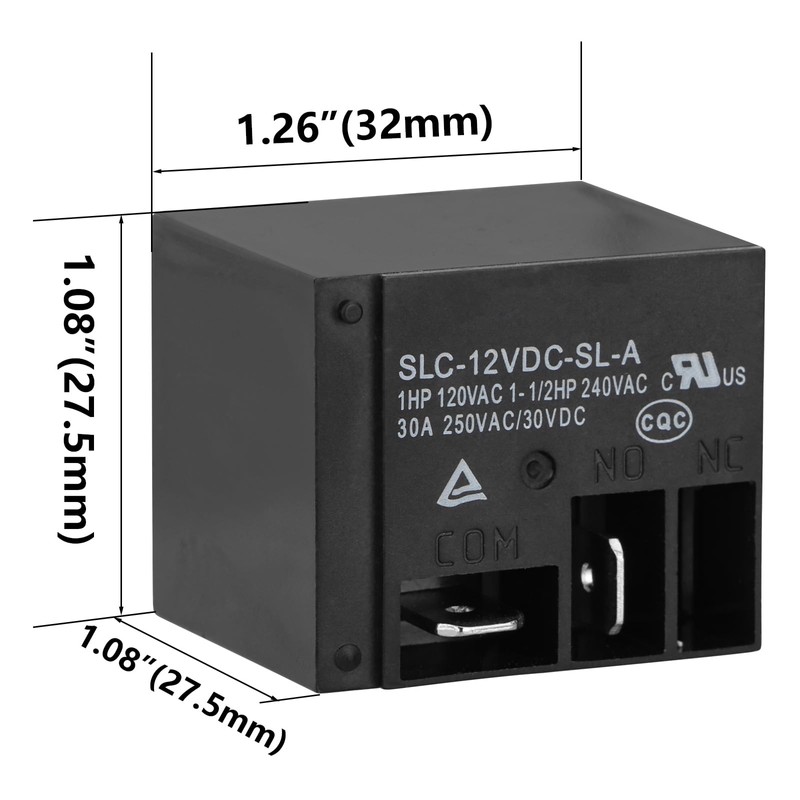 Weasch Power Relay, SLC-12VDC-SL-A, Coil Voltage DC 12V, 30A 250VAC/30VDC,