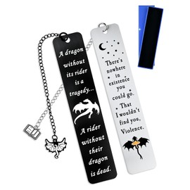 2PCS Fourth Wing Bookmark, Flying Dragon Bookmarks Reading Marks Books Cool Book Marks for Reading Men Women Book Accessories, Presents for Books Lovers (Style 2)