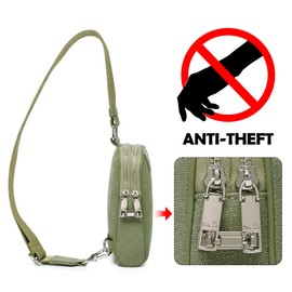 Haytijoe Small Crossbody Sling Bag for Women Travel Purses Anti Theft Cross Body Bag for Woman Fanny Packs(Green)