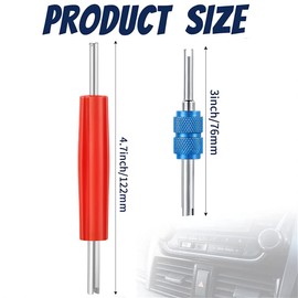 Greluma R134 R12 A/C HVAC Air Conditioner Schrader Valve Stem Core Removal Tool for R134 R12 A/C Car Air Conditioner Repair, Double Head Tyre Repair Tools