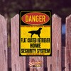 Flat Coated Retriever Sign Danger Security System Door Sign Dog