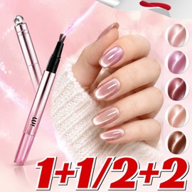 The latest model!Multi-type 6in1 10-minute salon-quality nail all-in-one 3D cat eye gel nail pen, all-in-one starlight magnetic gel nail pen, [1+1 set!] #002*1+#004*1 / 최신형! 멀티형 6in1 10분 완성 살롱급 네일 올인원 3D 캣아이 젤네일 펜 일체형 별빛 자석젤 네일 펜, [1+1세트!] #002*1+#004*1