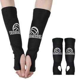 Nogeqi 1 Pair of Volleyball Arm Protectors for Women, Elastic Volleyball Forearm Protection Accessories for Sports Arm Warmers, Non-Slip Arm Sleeves Youth with Protective Pad and Thumb Hole for Sports
