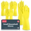 SOL 4prs Rubber Gloves Small, Multipurpose Househould Cleaning Gloves, Non-Slip