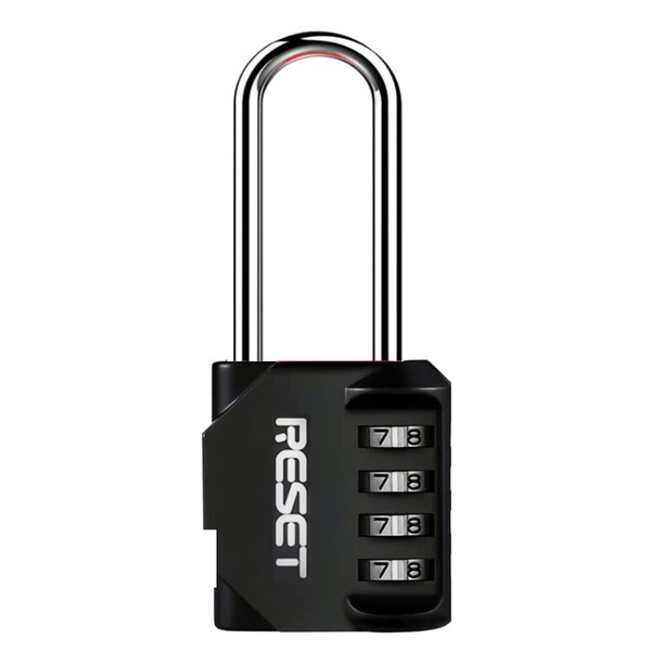 RESET- 4 Digit Combination Padlock with 2.4 inch Long Shackle,