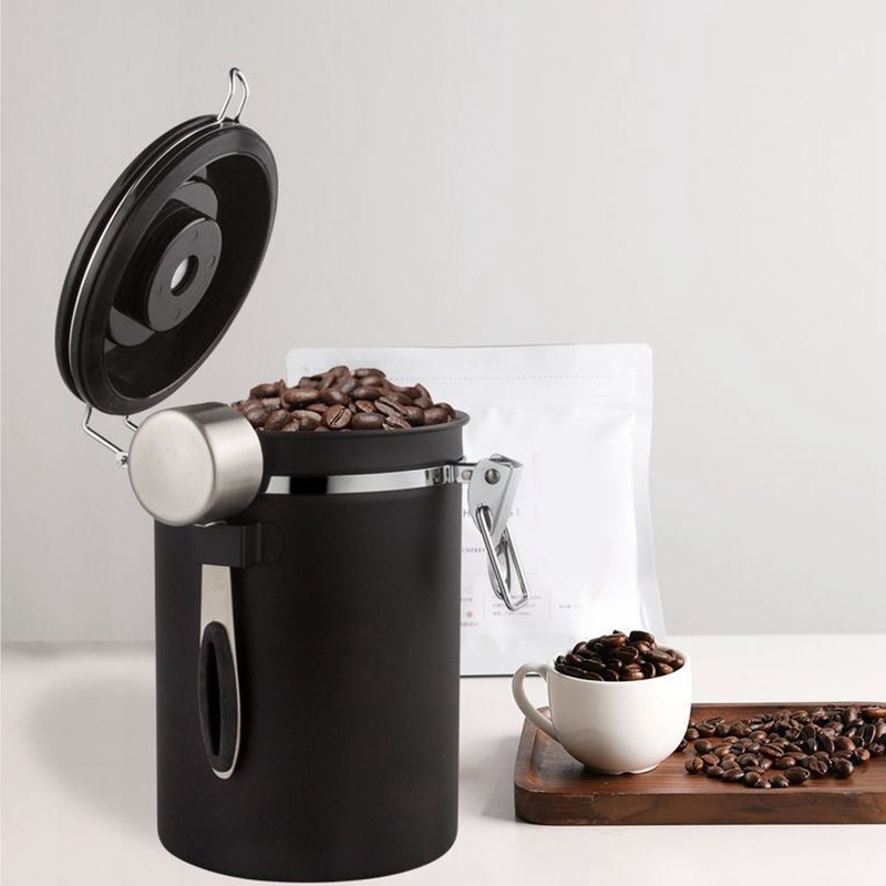 Coffee Bean Storage Container 304 Stainless Steel Exhaust Valve Coffee