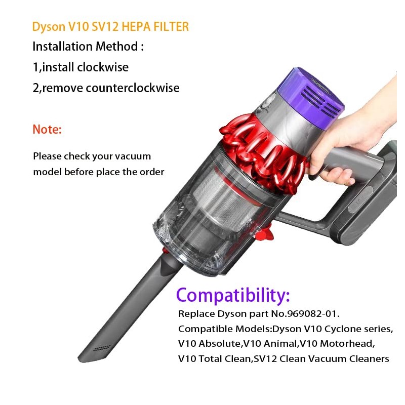 LRFDRESS Replacement Filter V10 for Dyson V10 Cyclone, V10 Absolute,