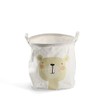 Zeller 14244 Storage Basket "Bear" Canvas, White, Diameter 30 x
