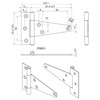 QCAA Stainless Steel Heavy Tee Hinge, 4" x 3-1/8" x