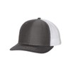 RICHARDSON 112 Mesh Back Trucker Cap Snapback Hat, Charcoal/White
