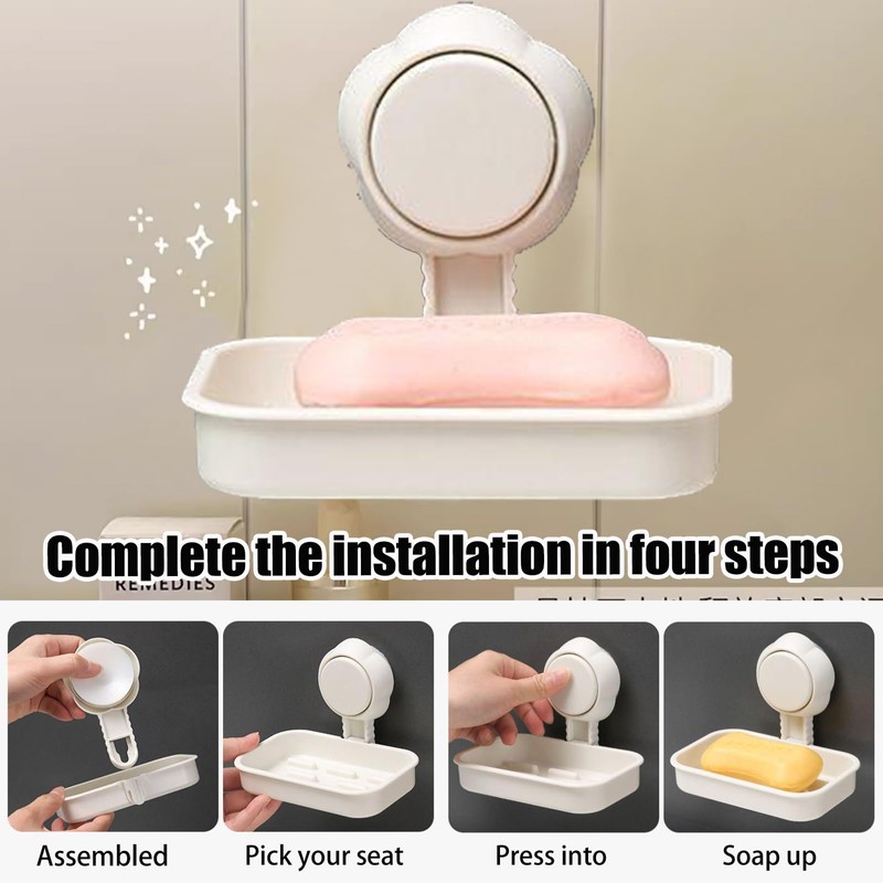 Suction Cup Shower Soap Holder Wall Mounted Max Hold 5KG