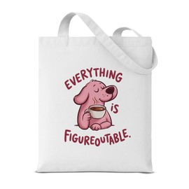 QYCFDXD Inspirational Canvas Tote Bag for Women, Coworkers Friends Everything Is Figureoutable Reusable Grocery Shoulder Bag for Shopping Travel Beach Totes Gifts