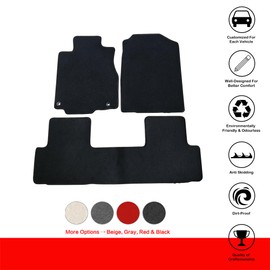 Floor Mats Compatible with 2012-2016 Honda CRV Black Nylon Front Rear Flooring Protection Interior Carpets 3PC by IKON MOTORSPORTS, 2013 2014 2015