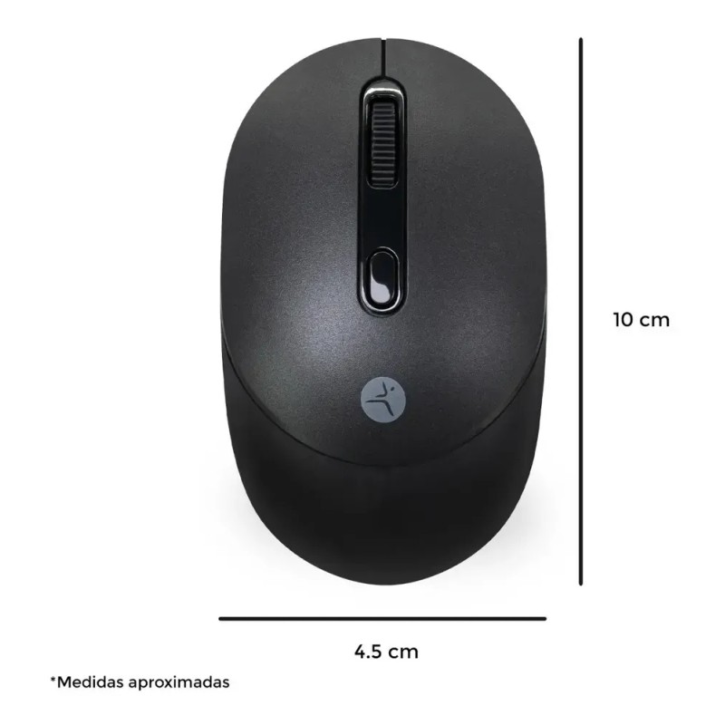 Mouse Techzone Inalámbrico Click Silencioso 1600 Dpi Negro Negro