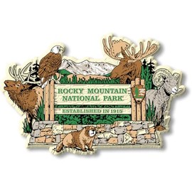 Rocky Mountain National Park Entrance Sign Magnet by Classic Magnets, 4.1" x 3", Collectible Souvenirs Made in The USA