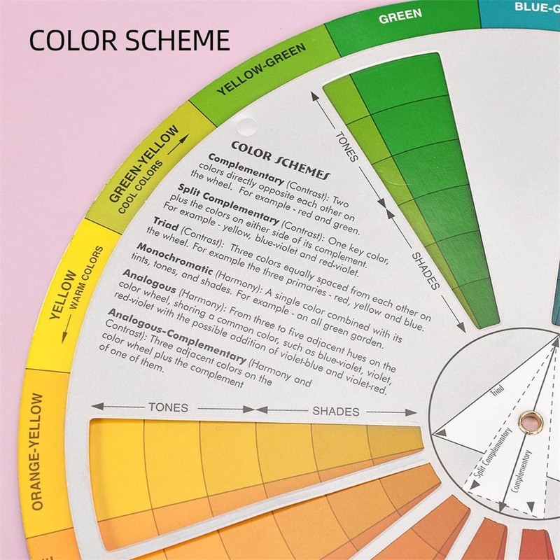 zalati Color Wheel Two Side Color Mixing Learning Guide for