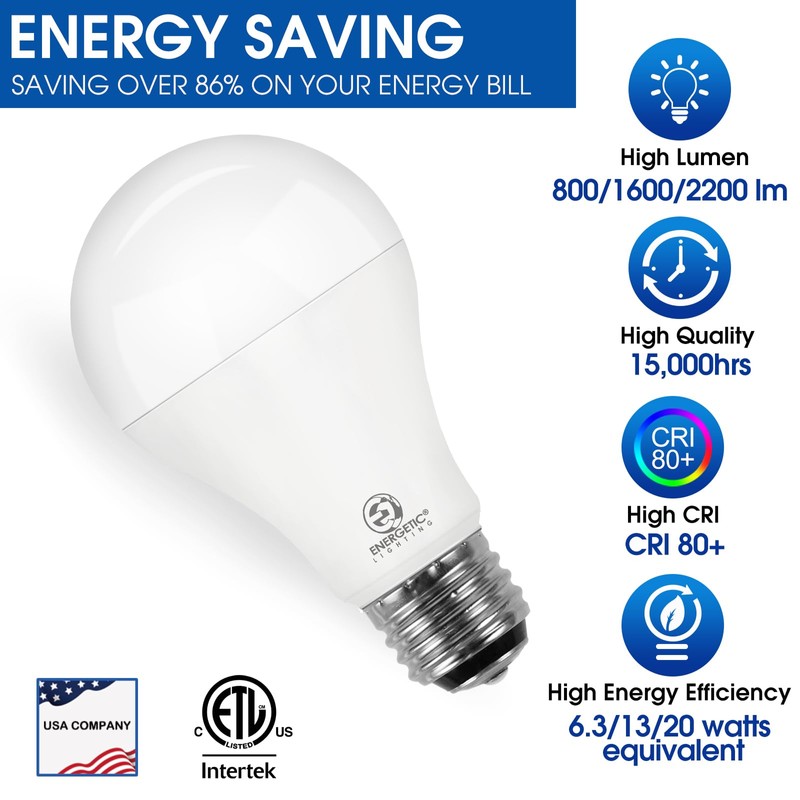 ENERGETIC SMARTER LIGHTING Super Bright 50/100/150W 3-Way A21 LED Light