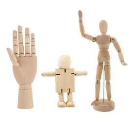 LZYKJGS 3 Pieces Wooden Wooden Figures, Wooden Doll Human, Movable Model Doll, Wooden Dolls, Drawing Model Wooden Hand, for Sketch Decoration, Craft Table Decoration