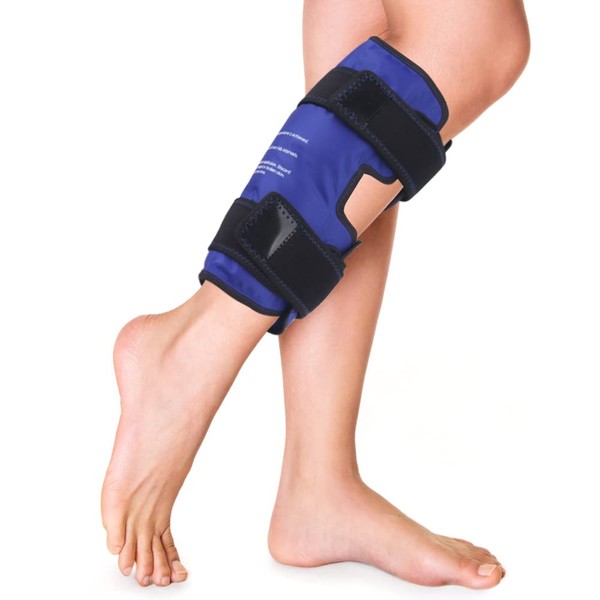 NEWGO Ice Pack for Calves Ice Pack for Injuries, Calf Ice Pack for Shin Splints, Calf Pain Relief Leg Ice Pack Gel Cold Bag for Swelling and Inflammation