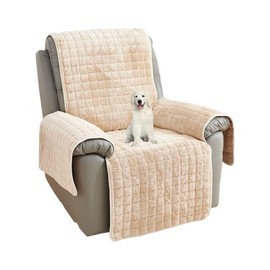 AHSBND Armrest Covers Sofa Non-Slip TV Chair Protective Cover Armchair Protector Relaxing Chair Cover for Home with Children and Pets Dog (Beige without Pockets)