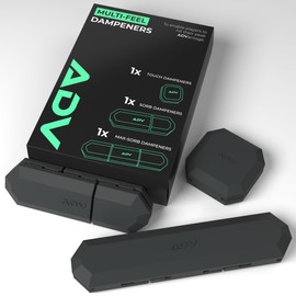 ADV Tennis Dampener with Custom Feel, Racket Shock Absorber to Reduce Vibration, Relieve Symptoms of Injury, Stay on The Racket Engineered Poly-Silicone Tennis Racket Dampener, Black, Variety 3-Pack