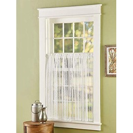Heritage Lace 8610W-6036 Point D Esprit Window Tier, White - 60 x 36 in.