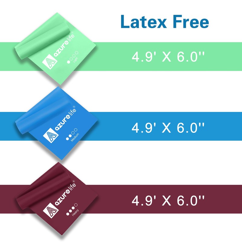 A AZURELIFE Resistance Bands,Professional Long Non-Latex Elastic Stretch Bands,Exercise Bands