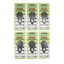 Tick Buddy (Six Pack) Stainless Steel Tick Removal Tool for Dogs Cats Pets and People