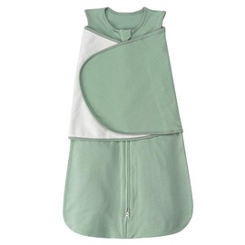 ZIGJOY Baby Swaddle Sleeping Bag, Baby 0.5 TOG Wearable Blanket 6-12 Months, 100% Cotton 3-Way Adjustable Newborn Transition Sleep Sack for Infant Boy Girl, Green