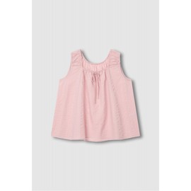 JAJU [JAJU] Women's Soft Seersucker Sleeveless Pajama Shirt_Pink