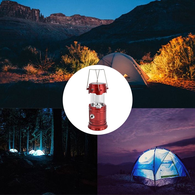 LED Solar Camping Light 18650 Battery USB Rechargeable Camping Light